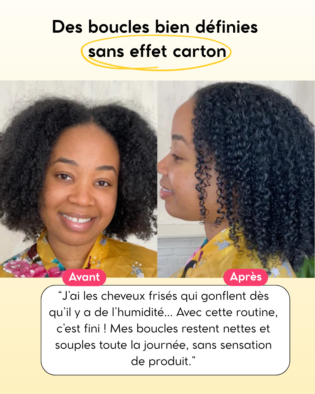 Routine soins cheveux frisés